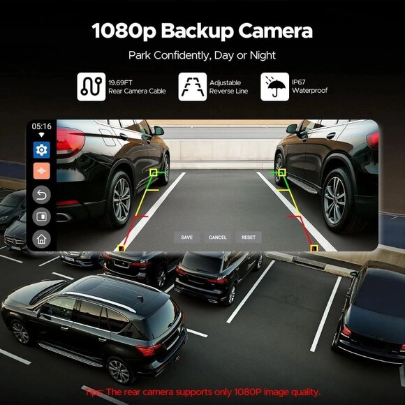 10.25" Wireless CarPlay Screen w/Youtube Netflix Video Portable Car Stereo Radio - Picture 4 of 8